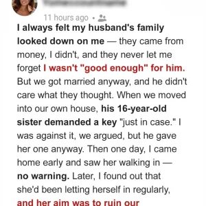 The Day I Regretted Giving My Sister-in-Law a Key to Our Home
