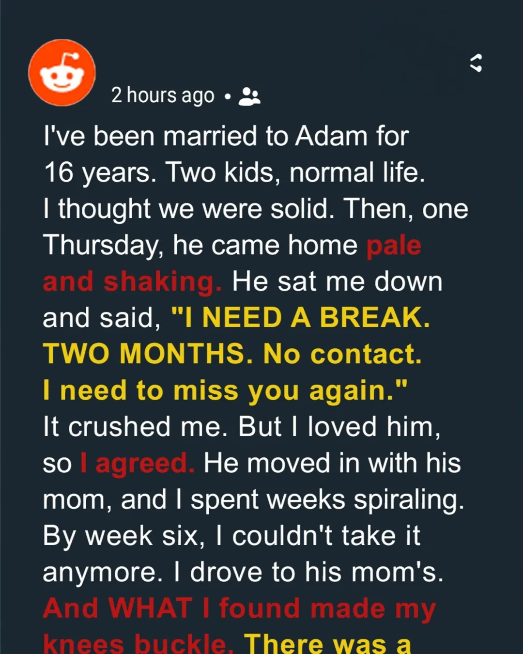 My Husband Asked for a Break — I Feared the Worst, but the Truth Broke My Heart