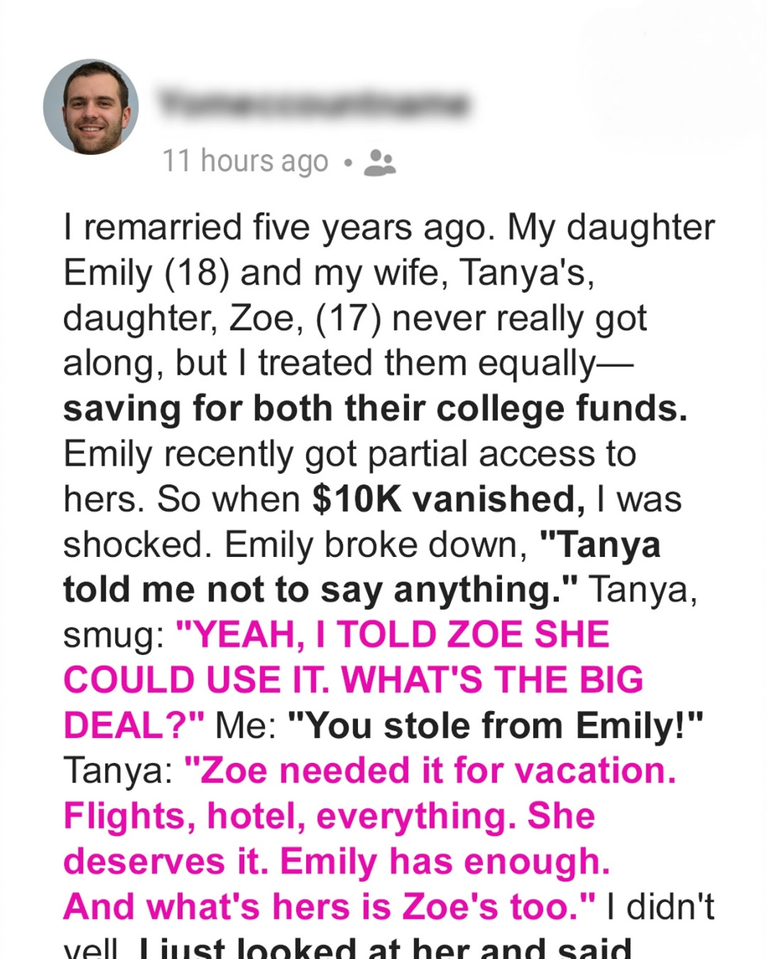 My Wife Spent $10K of Our Daughter’s College Fund on Her Own Daughter’s Vacation — I Couldn’t Stay Silent