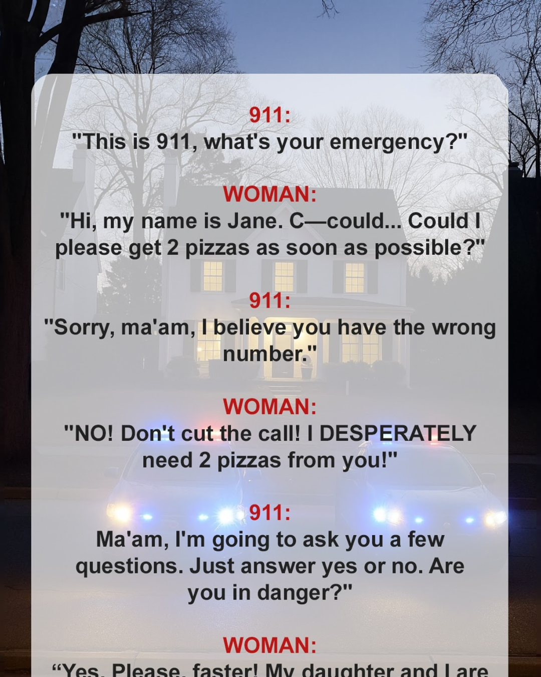 I Need Two Pizzas”: 911 Operator Uncovers Hidden Cry for Help