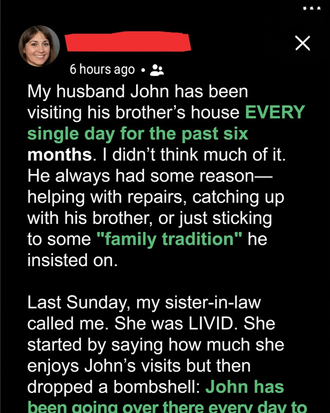 My Husband Visited His Brother’s House Every Day for 6 Months — Then My Sister-in-Law’s Call Last Sunday Left Me Speechless