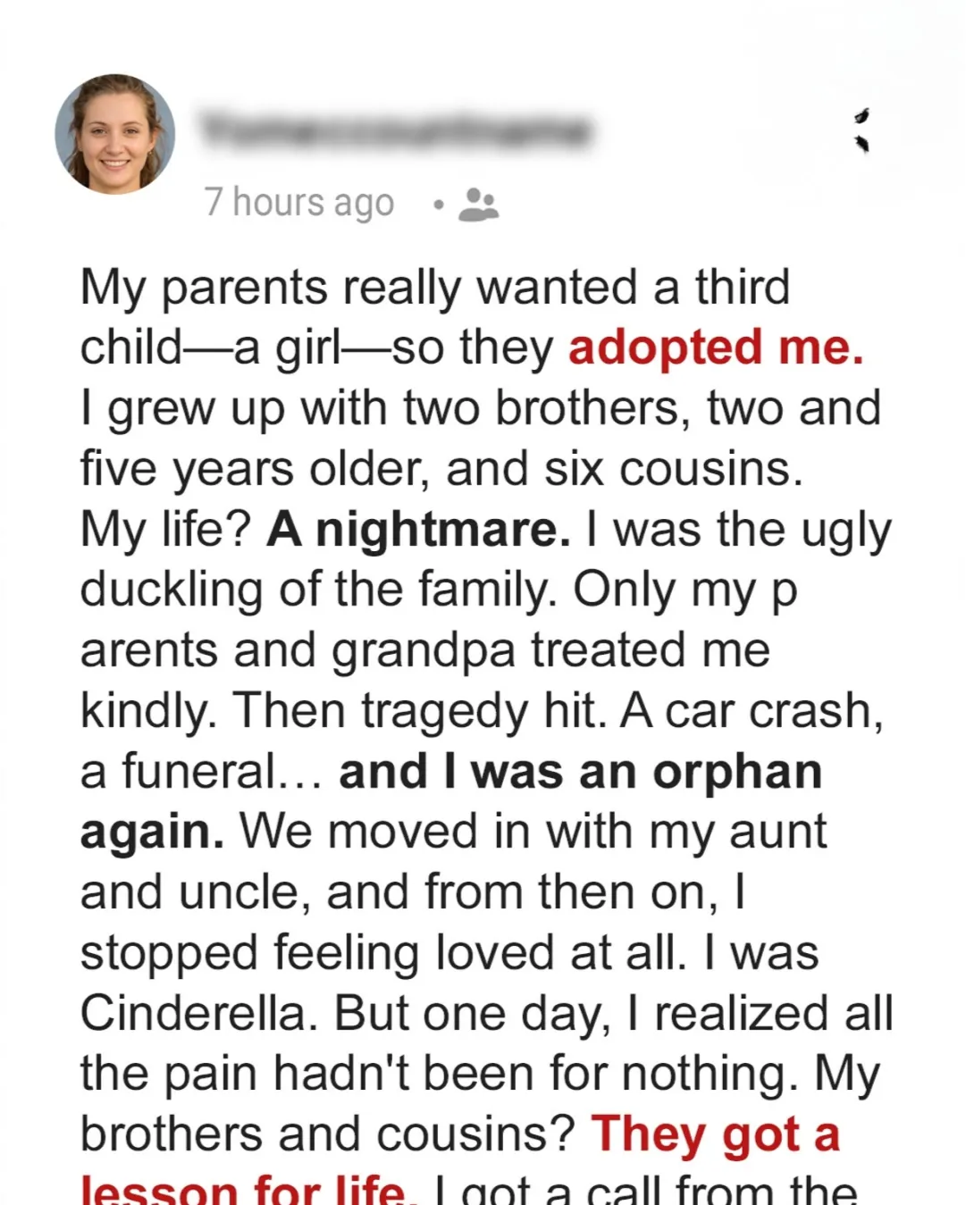 They Bullied Me for Being Adopted — But I Got the Last Laugh in the Most Unexpected Way