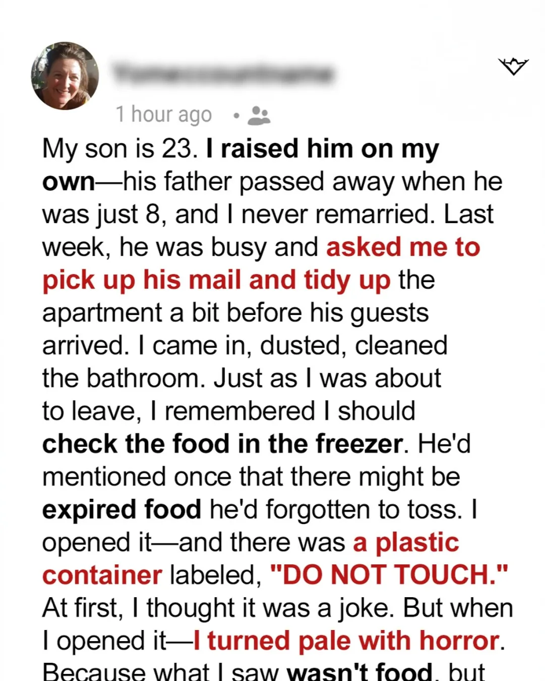 I Discovered a ‘DO NOT TOUCH’ Container in My Son’s Freezer — Opening It Was a Big Mistake
