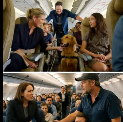 Passenger Complains About Service Dog — Until Blake Shelton Stands Up