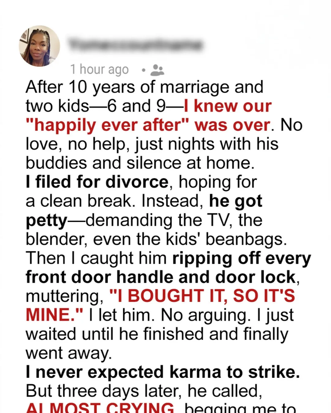 My Husband Took the Front Door Handles When He Left — Three Days Later, Karma Knocked Back