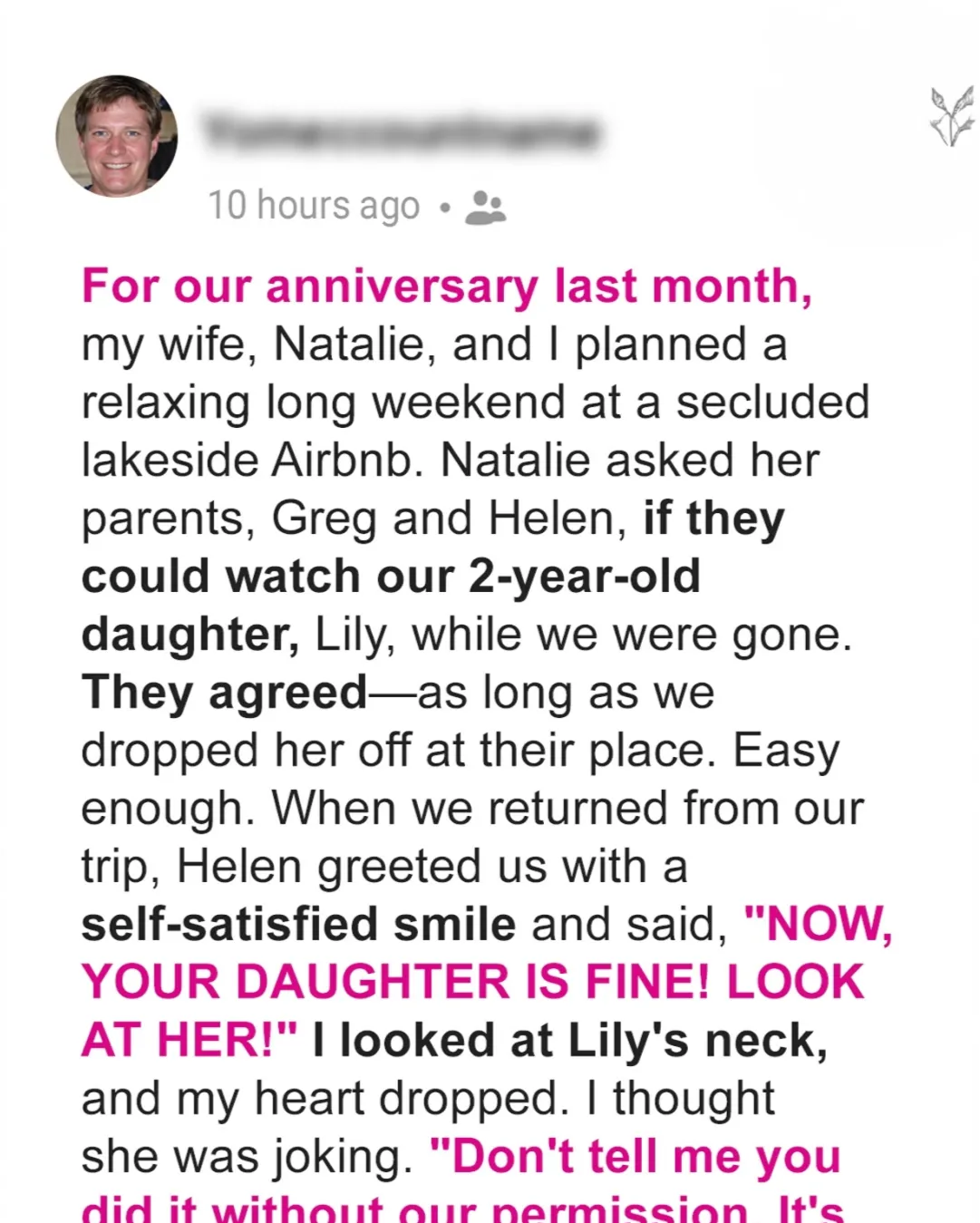 Why I Banned My In-Laws from Seeing Our Daughter
