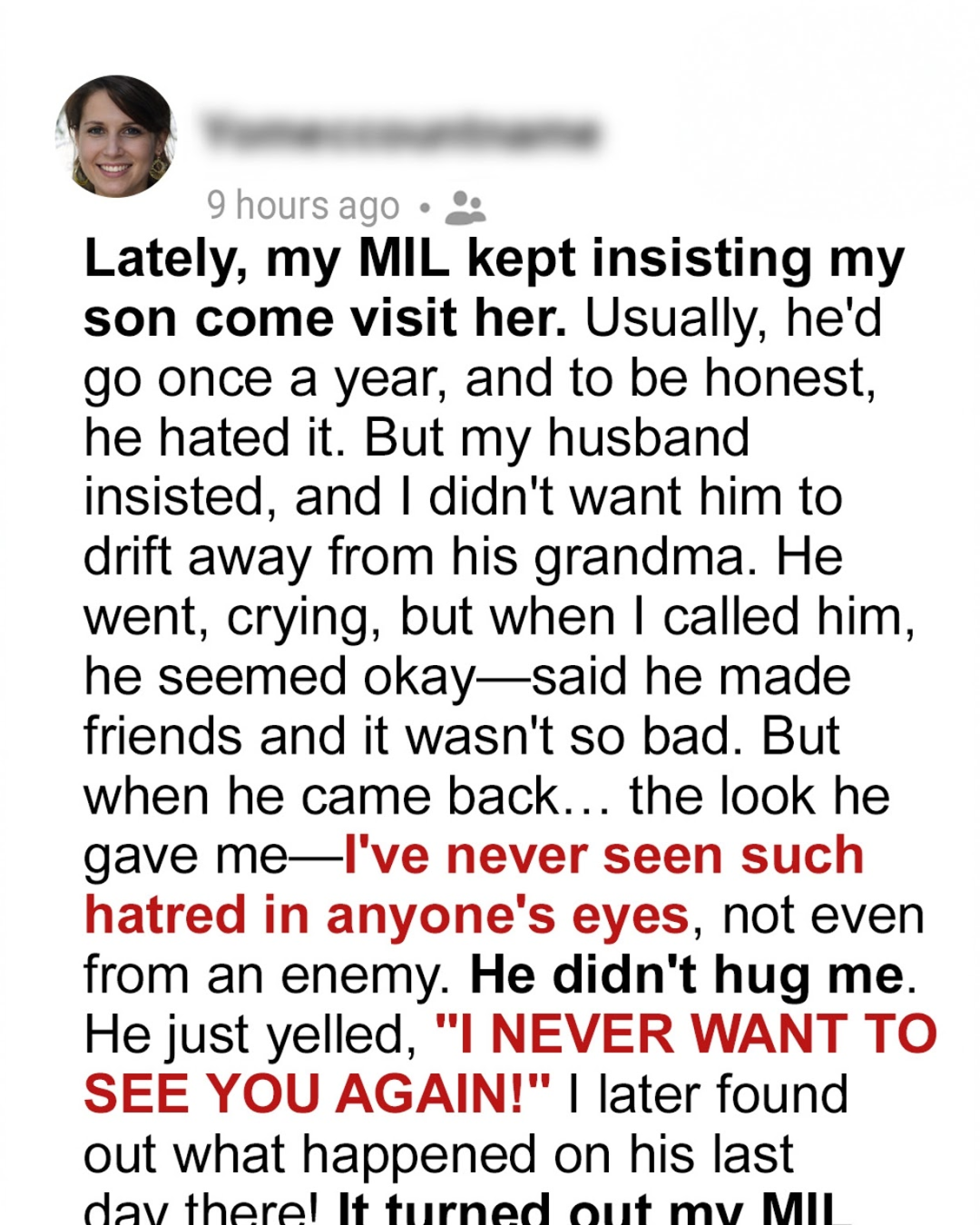 My Son Returned from MIL’s — and Rejected Me