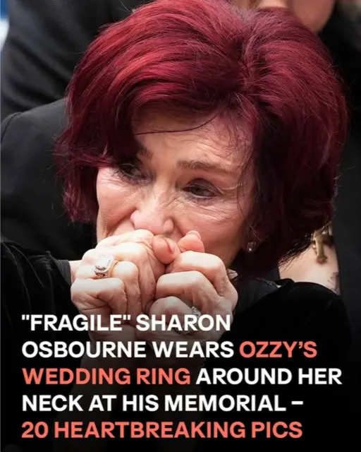 Sharon Osbourne Breaks Down at Ozzy’s Memorial, Wearing His Wedding Band Around Her Neck