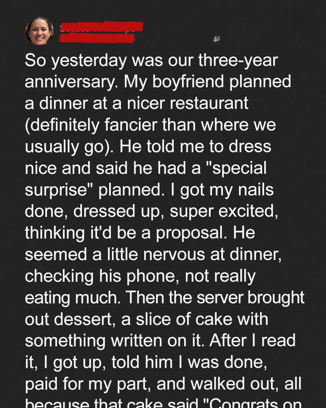I Expected a Proposal at Our Anniversary Dinner — Instead, He Humiliated Me