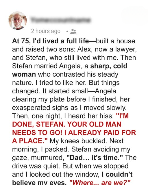 She Wanted Her Husband to Send His Dad Away, but Life Had Other Plans