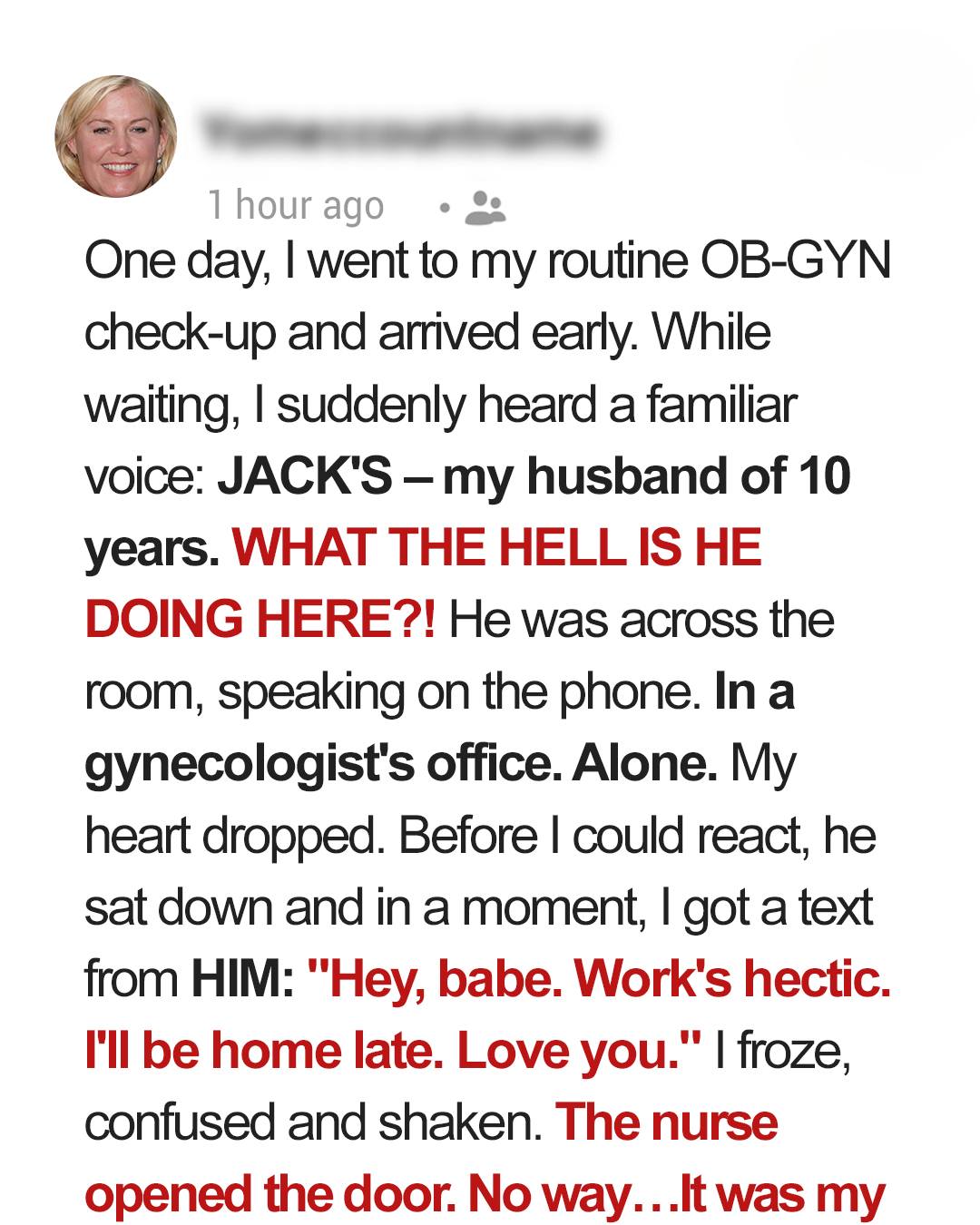 I Saw My Husband at the Hospital and Then Received a Message from Him — What Happened Next Shocked Me