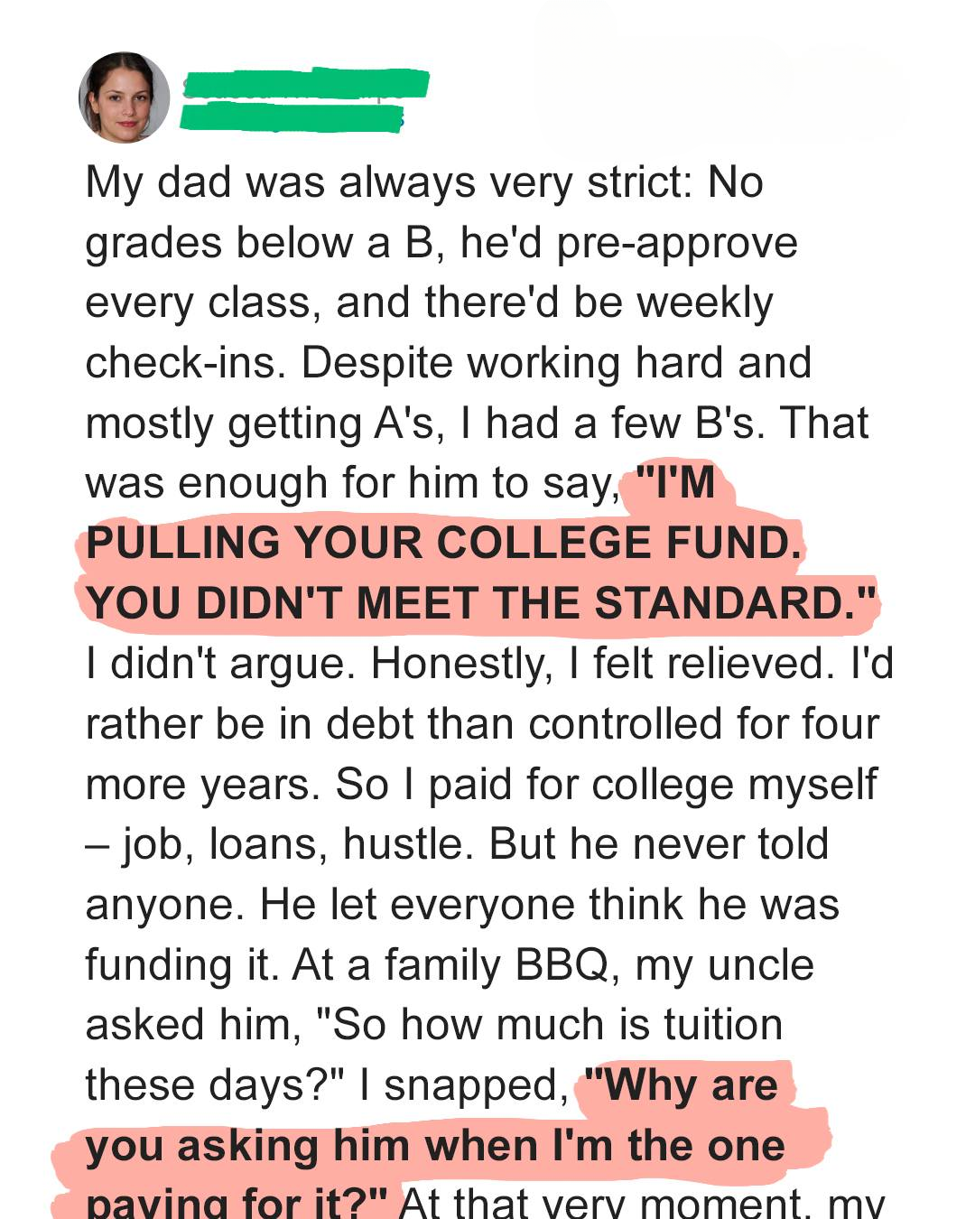 My Dad Withheld My College Fund Because of My Grades — So I Revealed the Truth