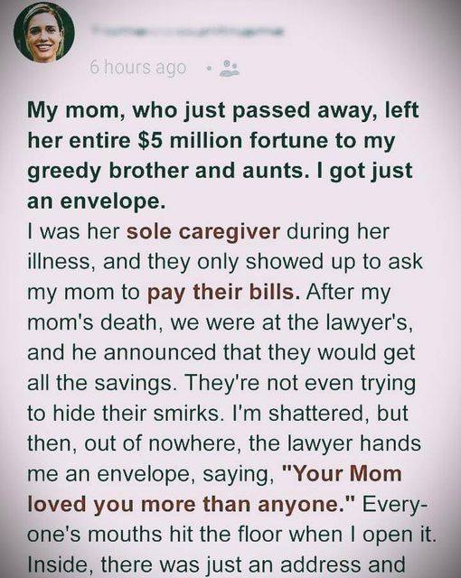 My Mother Left Me Only an Envelope — What I Found Inside Changed Everything