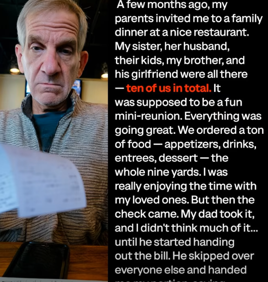 My Parents Asked Me to Pay for My Own Dinner — Their Explanation Surprised Me