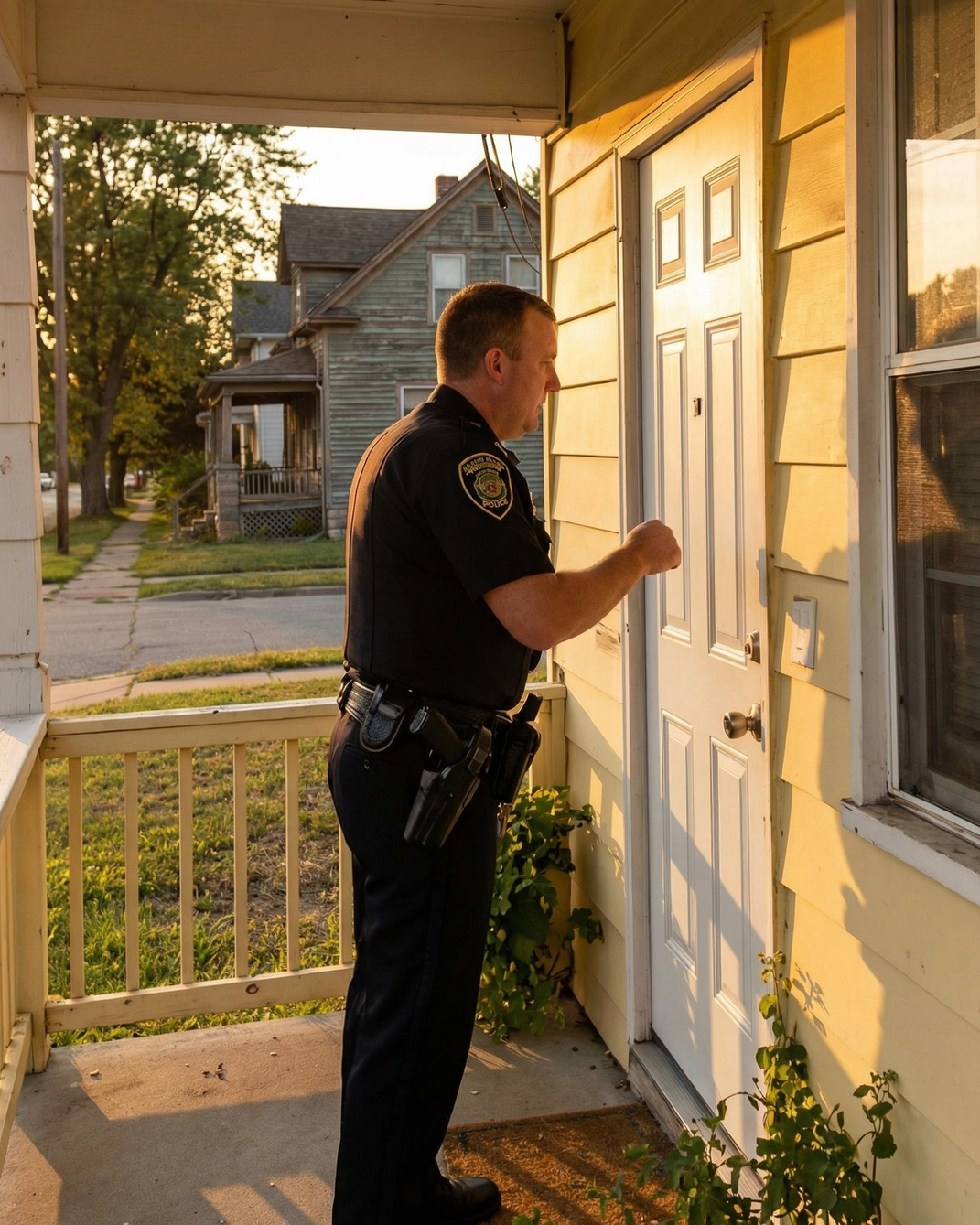 Why a Young Neighbor Waited for a Police Officer Before Opening His Door