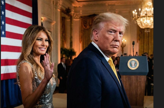 Melania Trump Turns Heads with Elegant Silver Dress at Mar-a-Lago Event