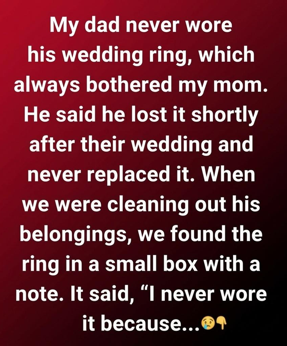 My Father’s Hidden Reason for Not Wearing His Wedding Ring